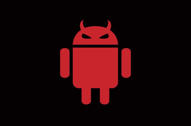 The Android logo, but it's red and has evil eyes.