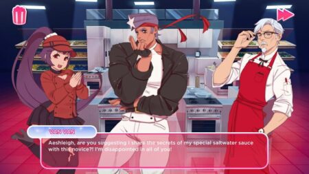 KFC dating sim game screenshot.