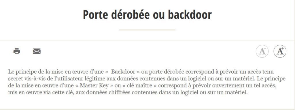 principe backdoor cnil