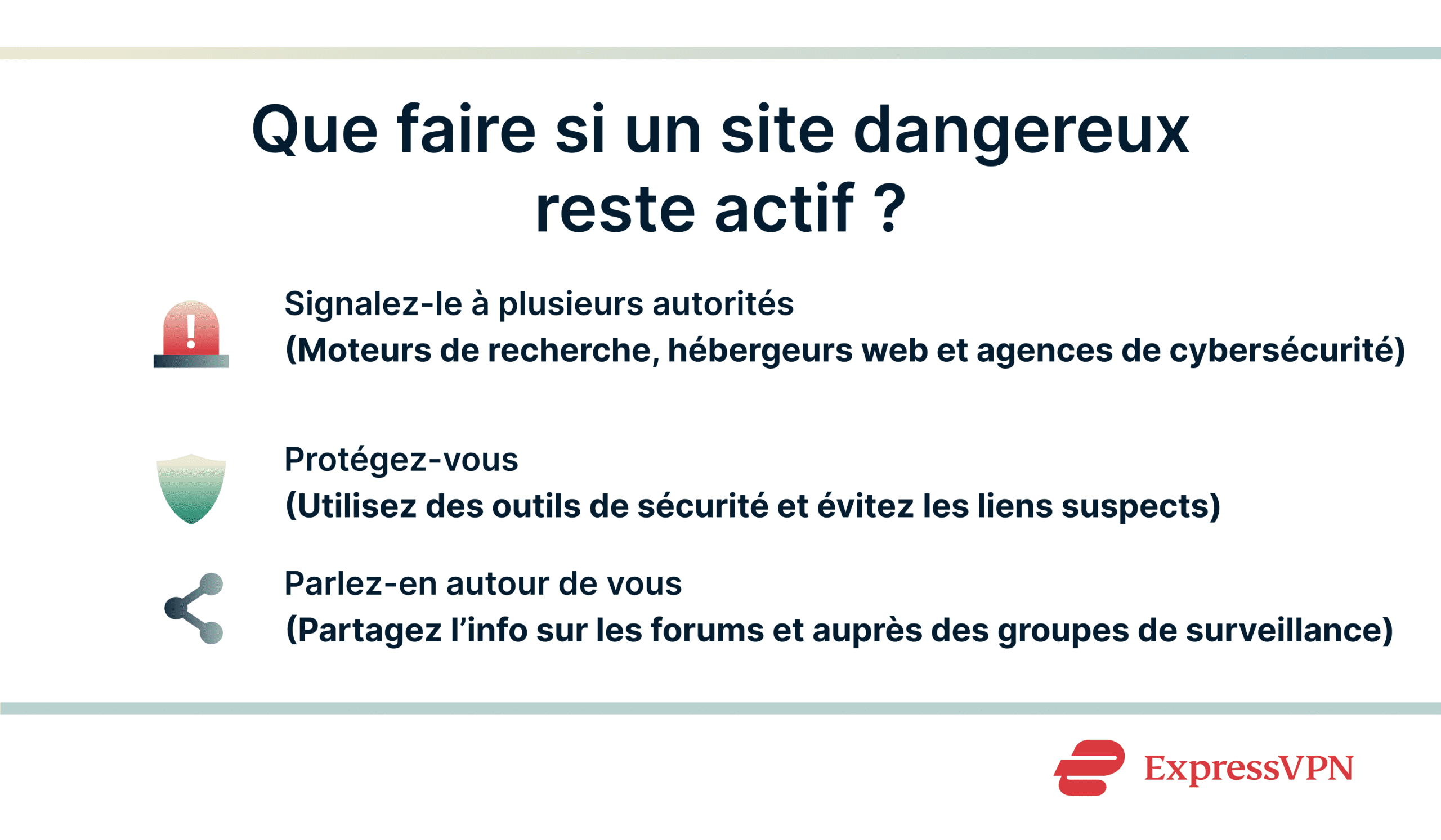 Infographic showing what you can do if a malicious site stays online.