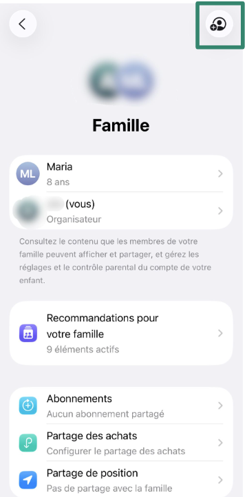 Add Member button in Family Sharing settings on iPhone.