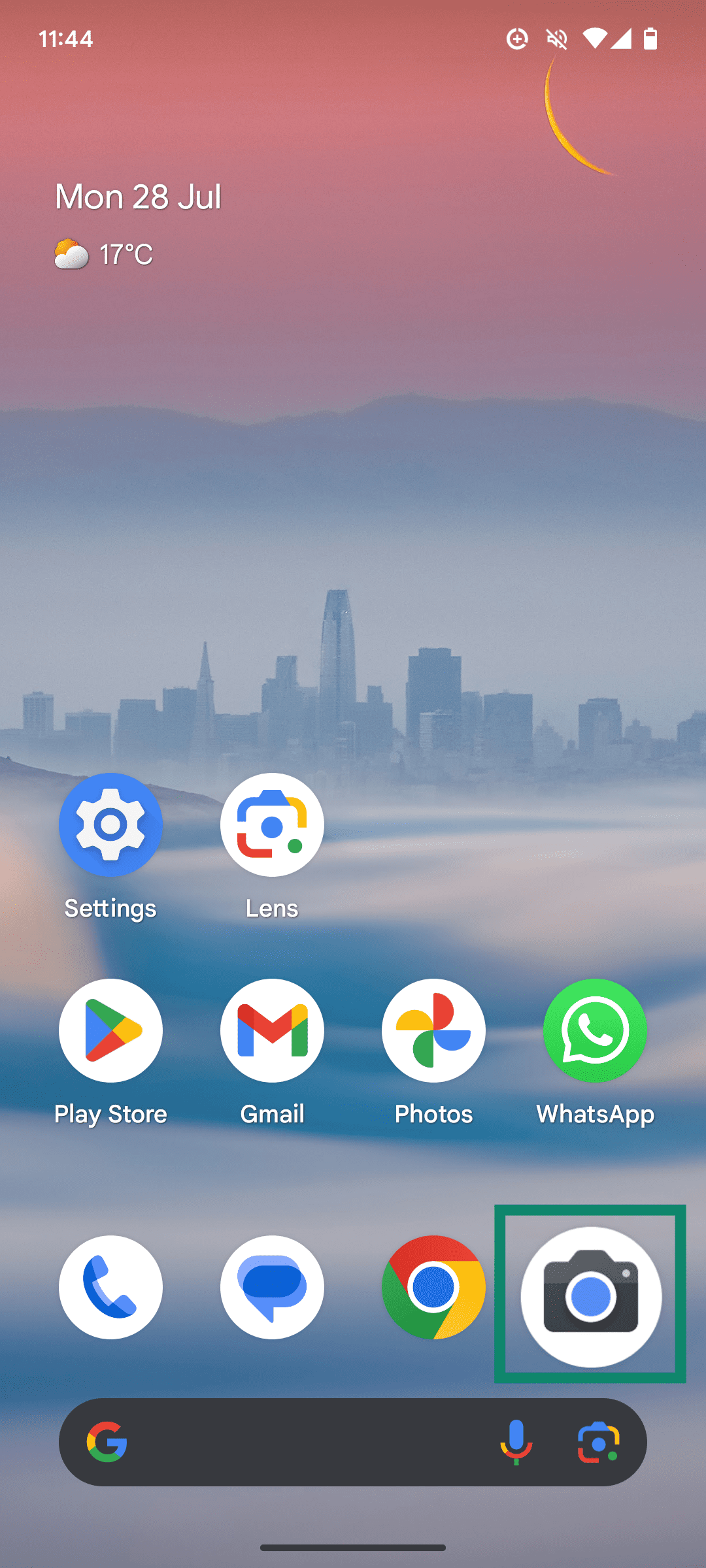 An Android smartphone screenshot, showing the Camera app icon.