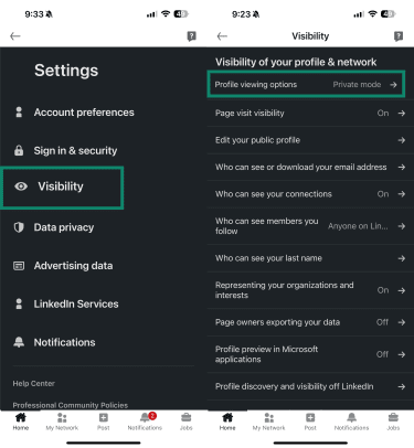 Linkedin Private Mode 5