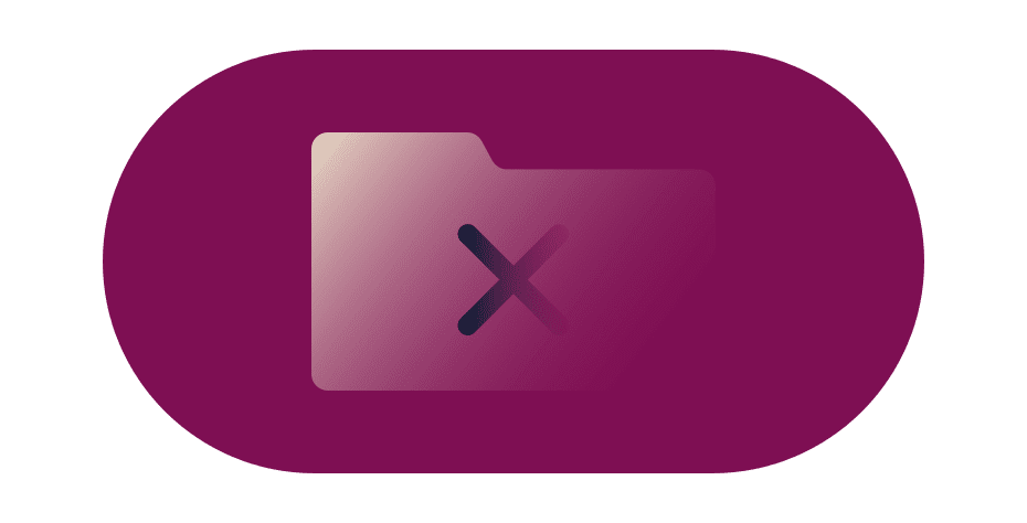 Kreuzsymbol über einem Ordnersymbol.