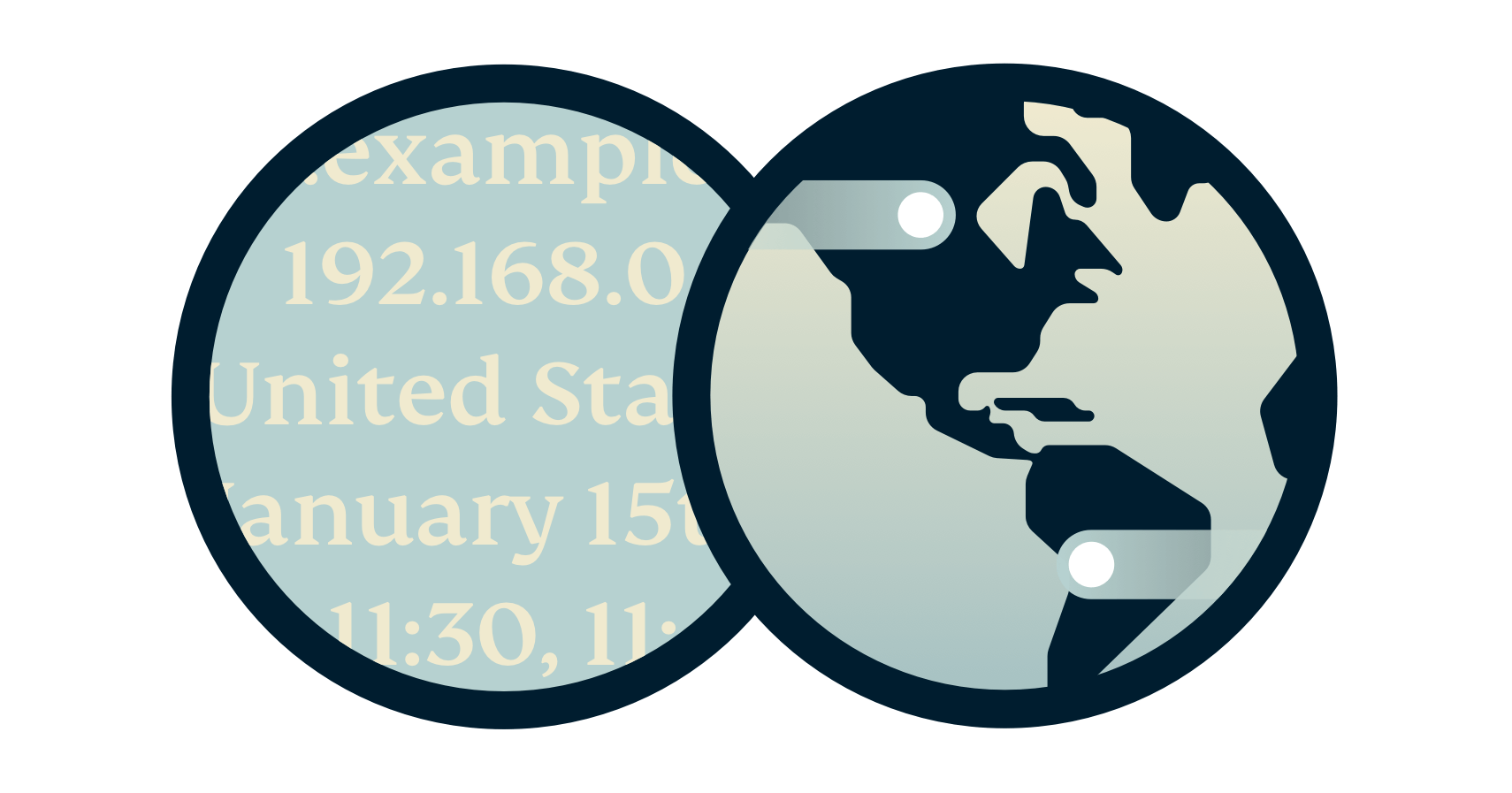 Jordglob bredvid IP-adresser och URL:er.