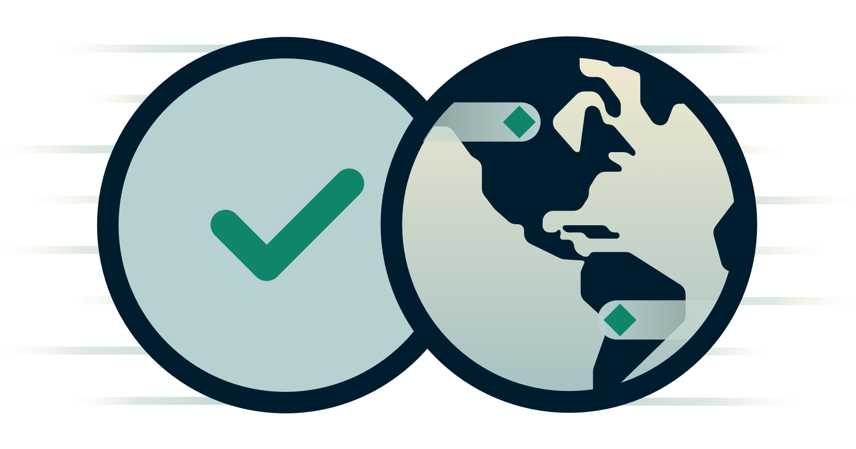 Jordklotet bredvid ett kryss.