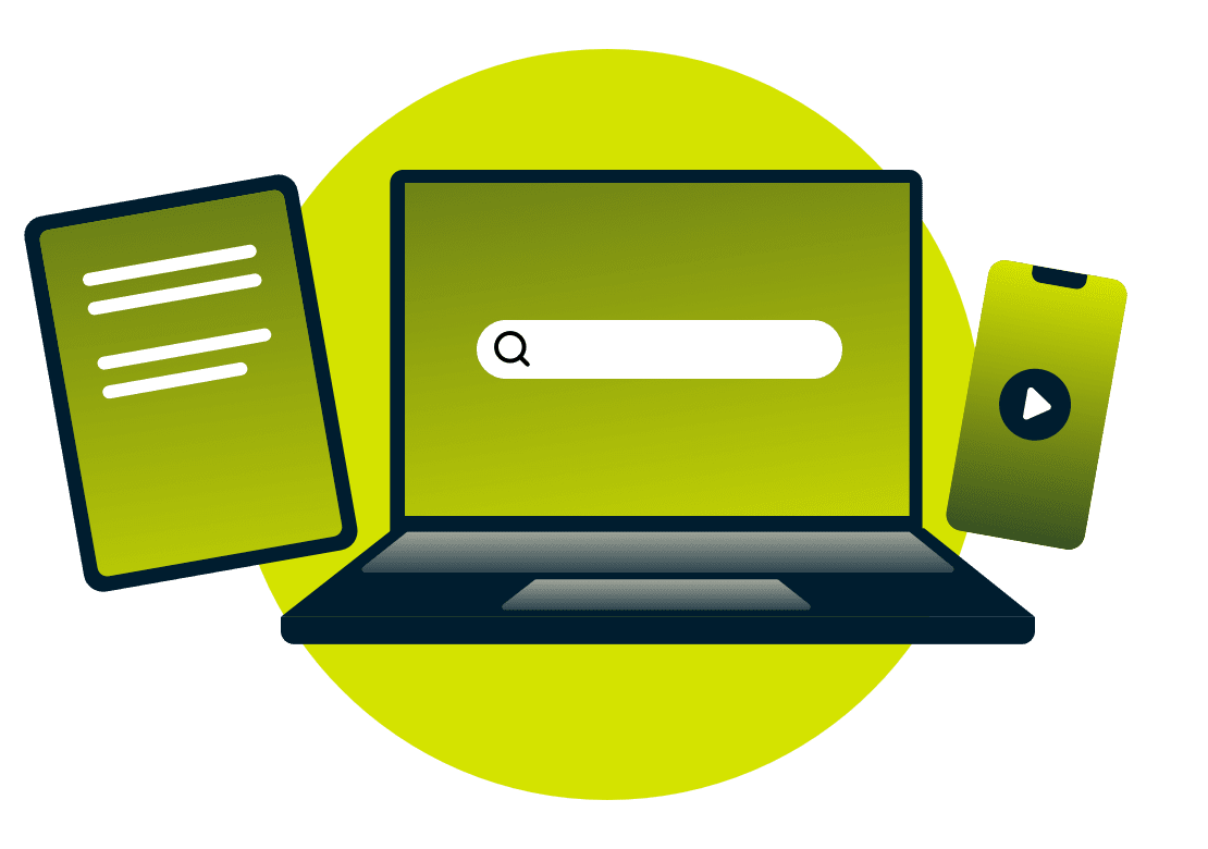 Ein Laptop, ein Tablet und ein Telefon.