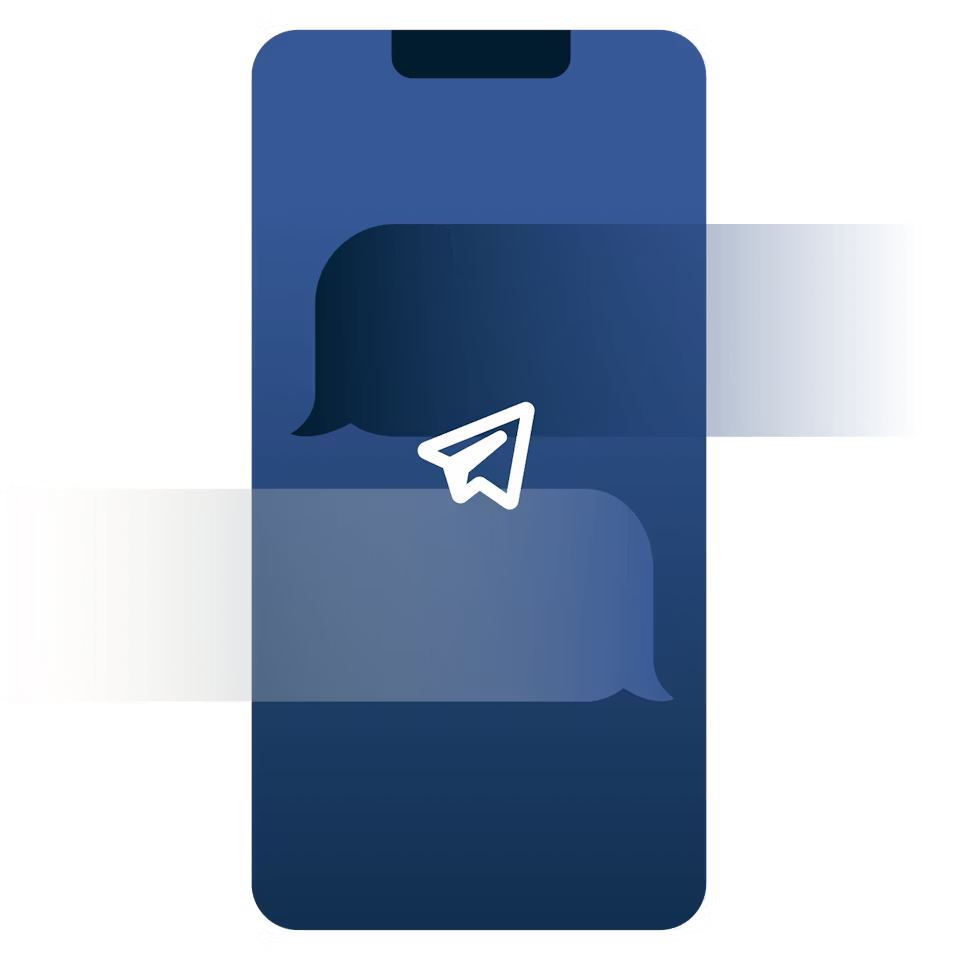 Una aplicación de mensajería con una tecla en la pantalla del teléfono.