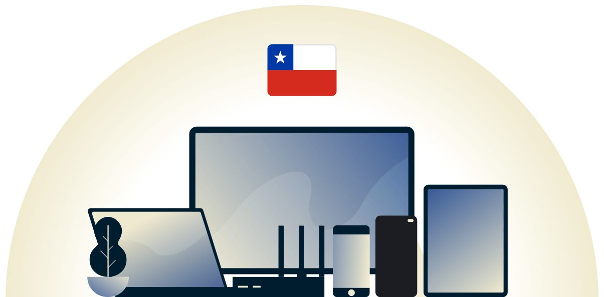 VPN de Chile protegiendo una variedad de dispositivos.