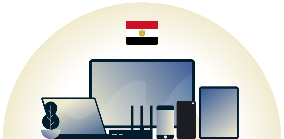 VPN pour l'Égypte protégeant une variété d'appareils.