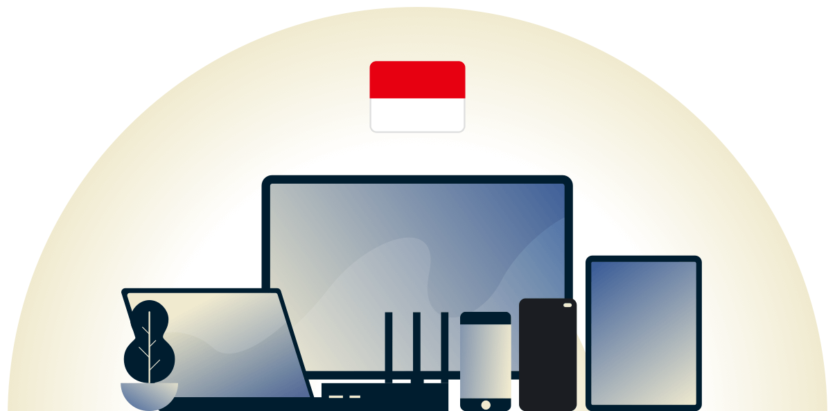 La VPN de Indonesia protege una variedad de dispositivos.