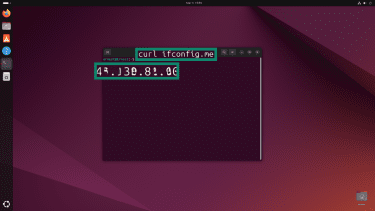 Type “curl ifconfig.me” and press Enter.
