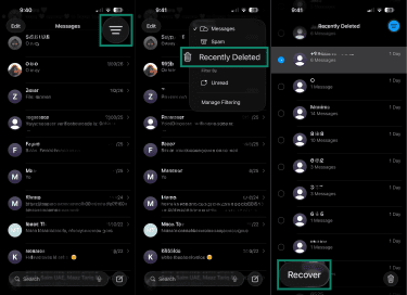 How to recover a deleted conversation on iPhone Messages.